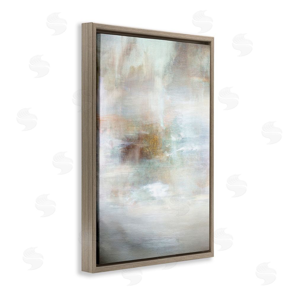 Hope Bainbridge Soft Haze of Subtle Light Brown Floating Frame Canvas Wall Art Print