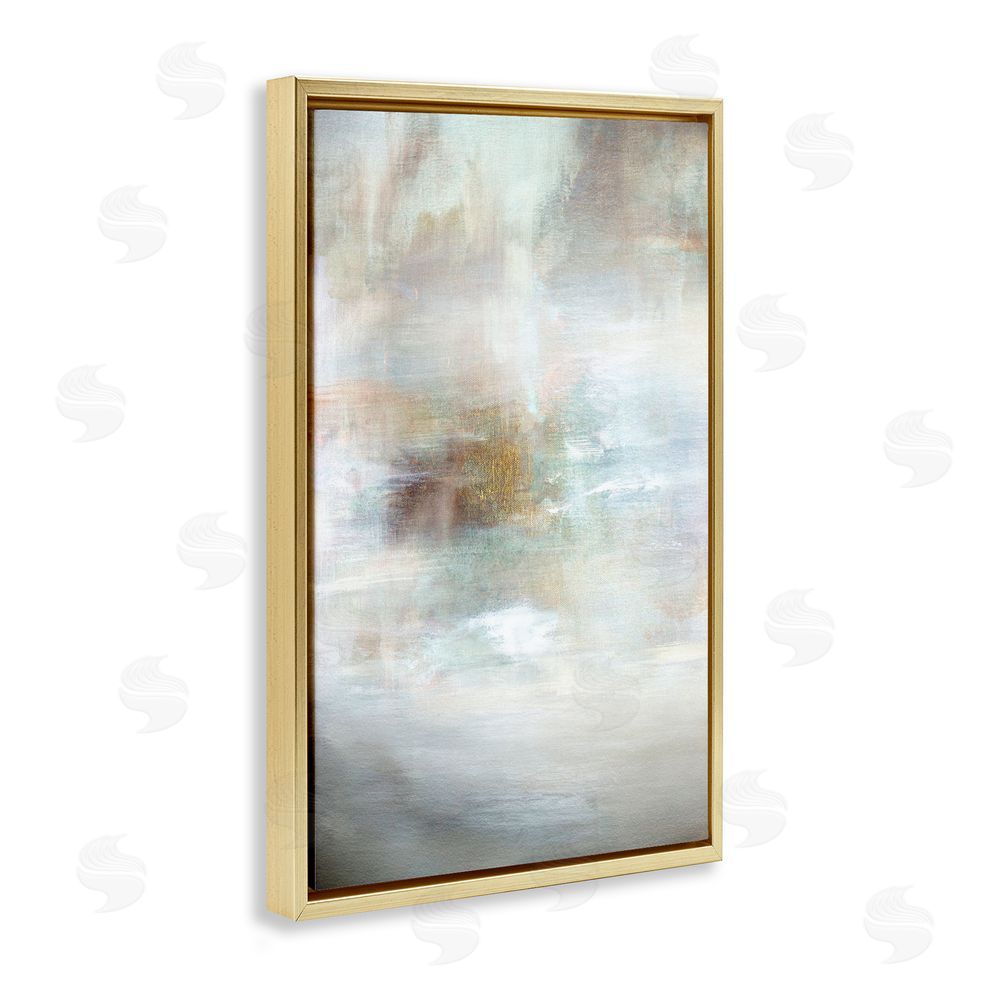 Hope Bainbridge Soft Haze of Subtle Light Gold Floating Frame Canvas Wall Art Print