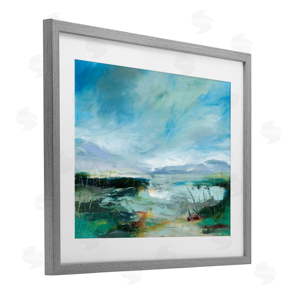 Lesley Birch Days By The Loch Gray Framed Print Under Glass Wall Art