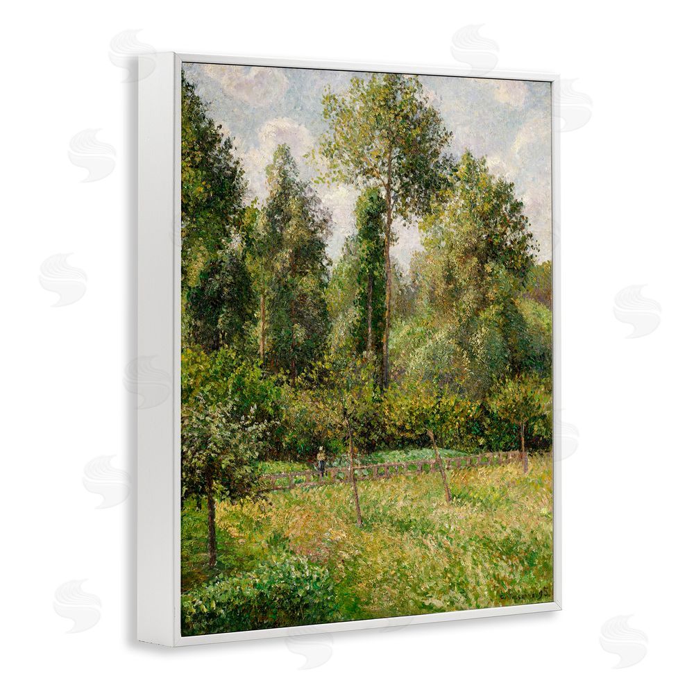 Camille Pissarro Poplars Classic Landscape White Framed Giclee Wall Art Print
