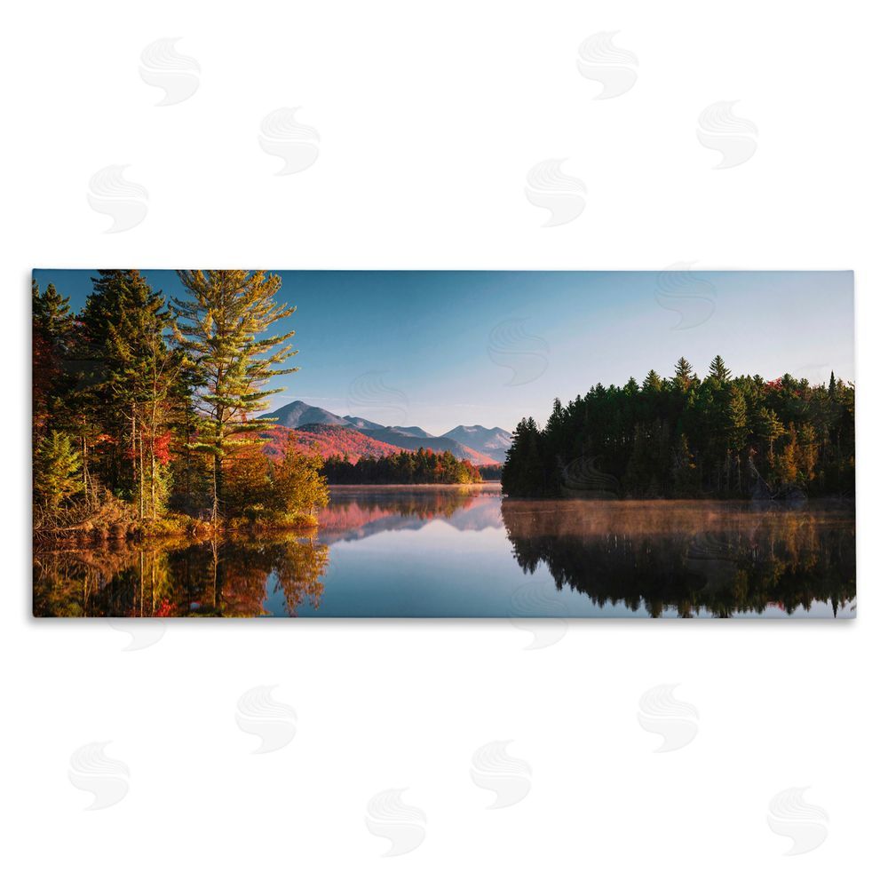 Jonathan Zaharek Autumn Morning Reflection Stretched Canvas Wall Art Print