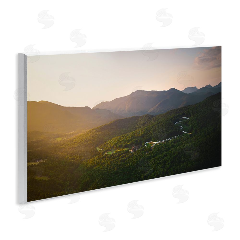 Jonathan Zaharek Winding Road Through Forested Mountains Wooden Wall Plaque Art Print
