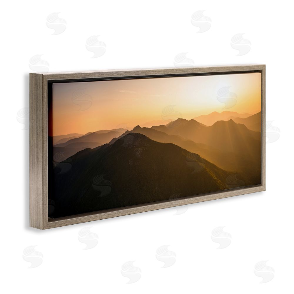 Jonathan Zaharek Sunrise Over The Adirondacks Brown Floating Frame Canvas Wall Art Print