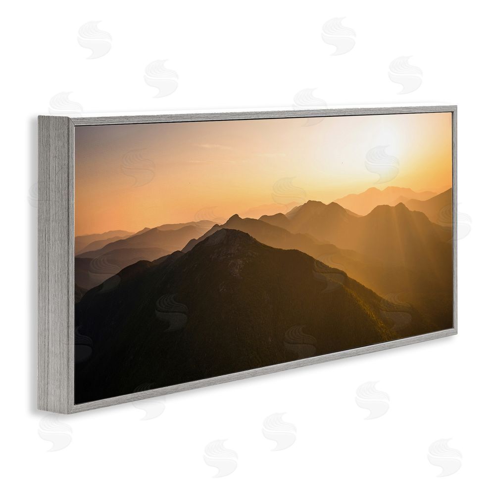 Jonathan Zaharek Sunrise Over The Adirondacks Gray Framed Giclee Wall Art Print
