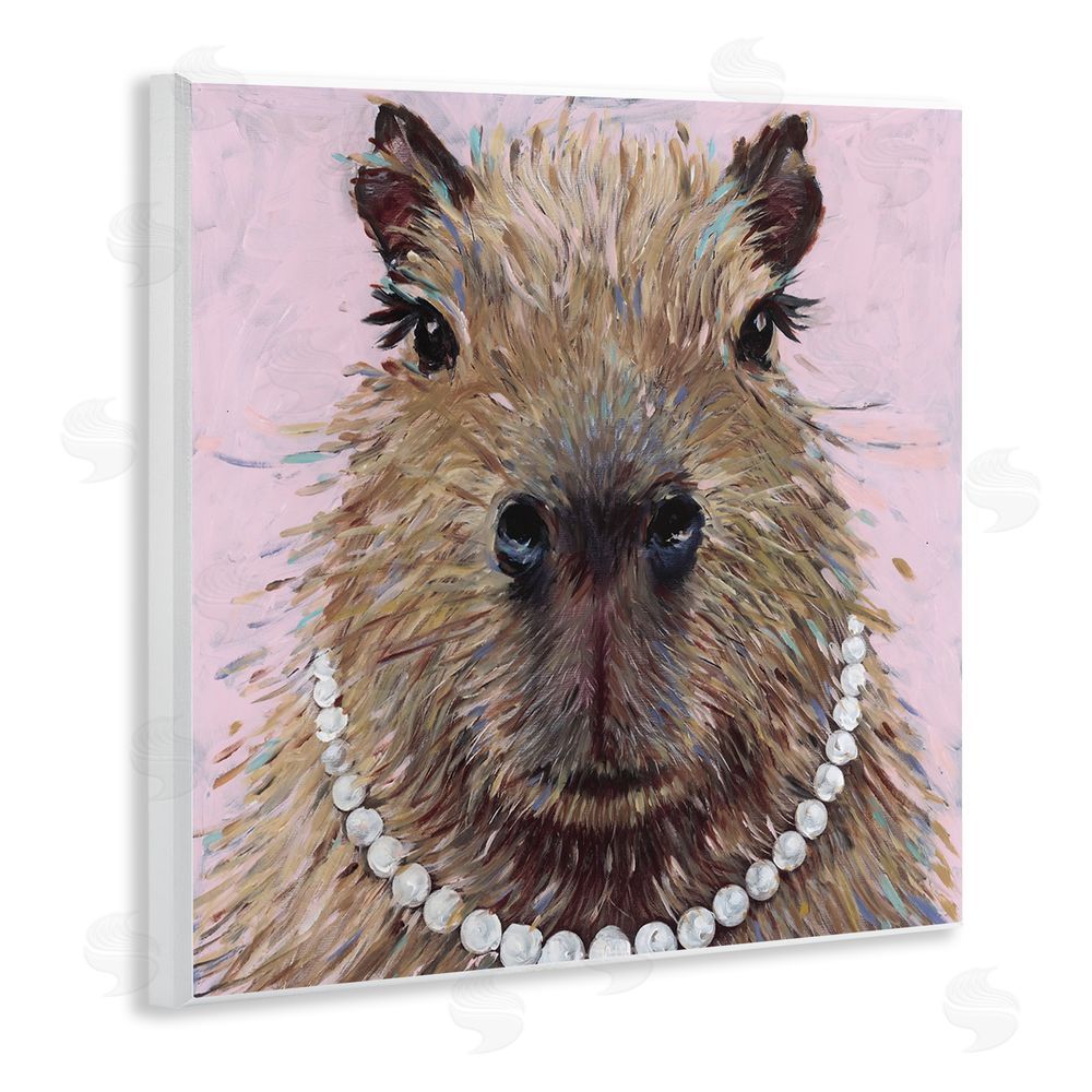 Studio Bautista Capybara with Pearl Necklace Wall Plaque Art Print