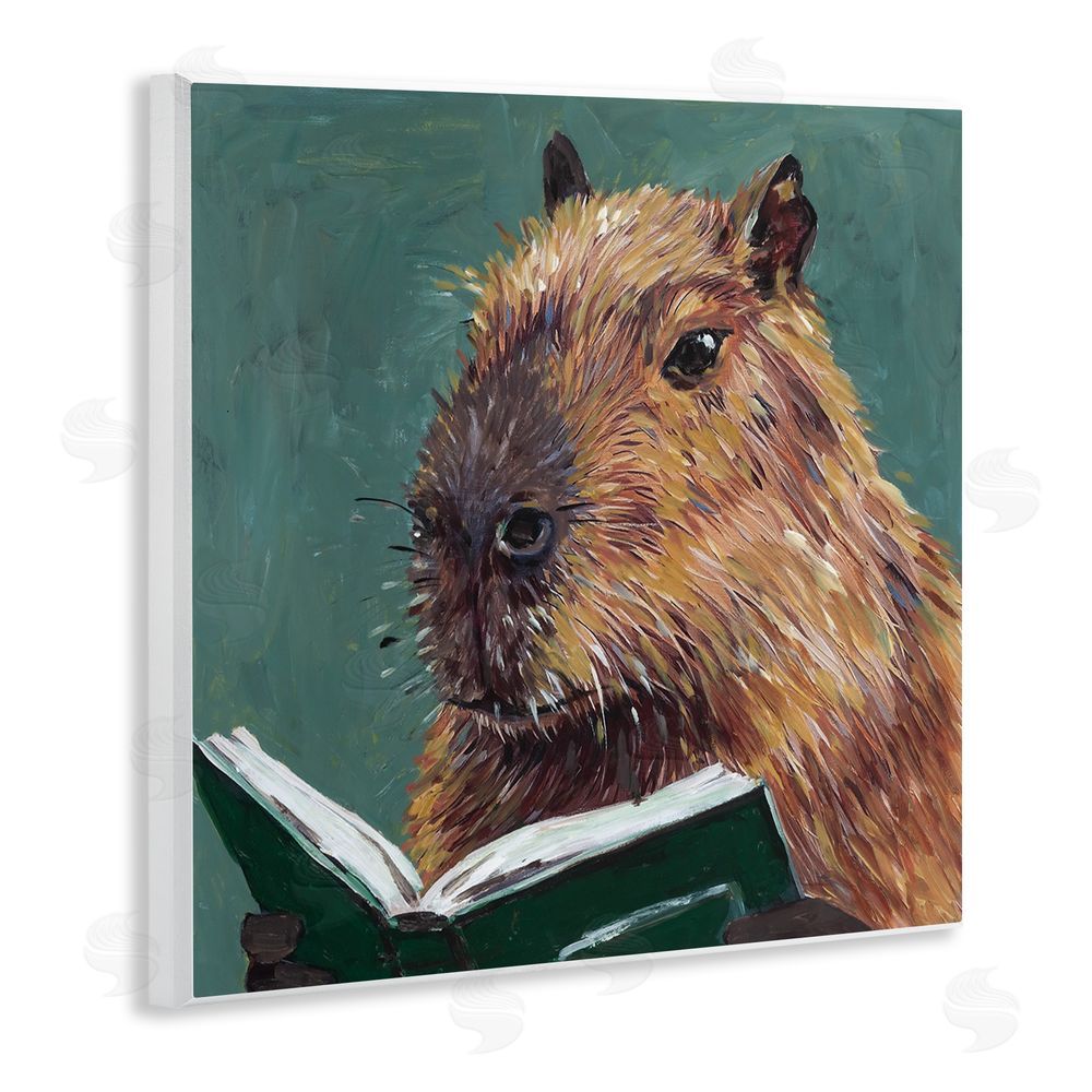 Studio Bautista Studious Capybara Reading Wall Plaque Art Print