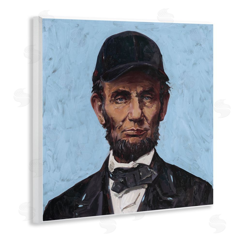 Studio Bautista Honest Abe with Baseball Cap Wall Plaque Art Print