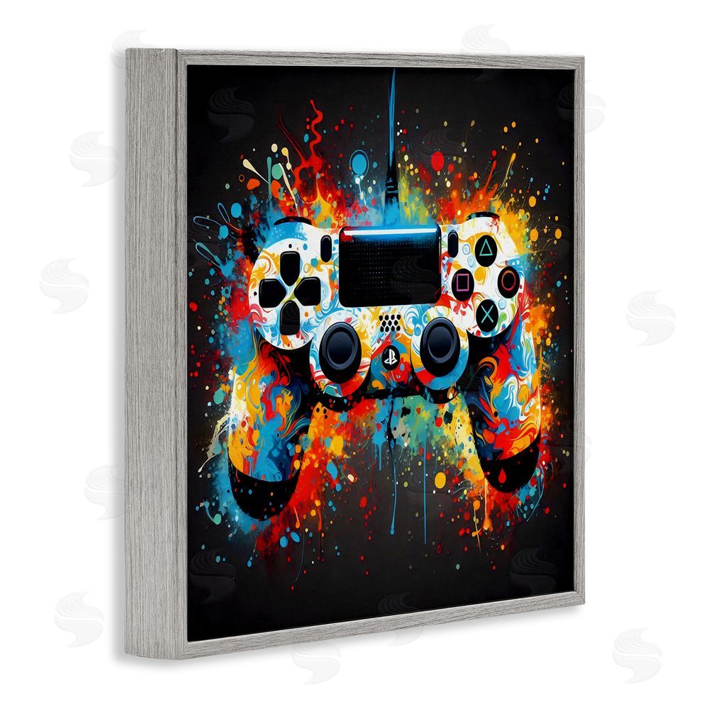 Creative Studio Colorful Controller Swirl Gray Framed Giclee Wall Art Print