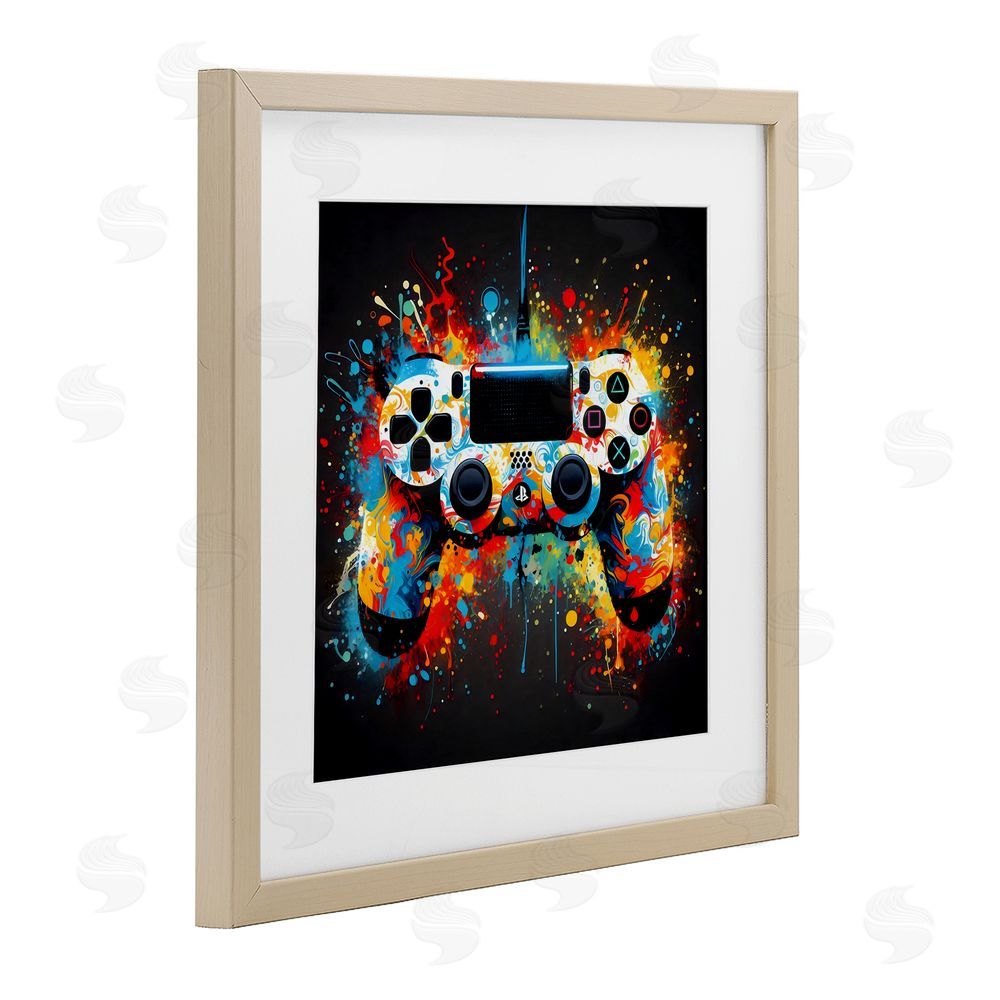 Creative Studio Colorful Controller Swirl Brown Framed Print Under Glass Wall Art