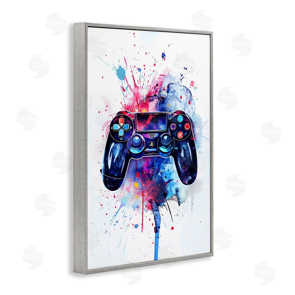 Creative Studio Burst of Color Controller Gray Framed Giclee Wall Art Print