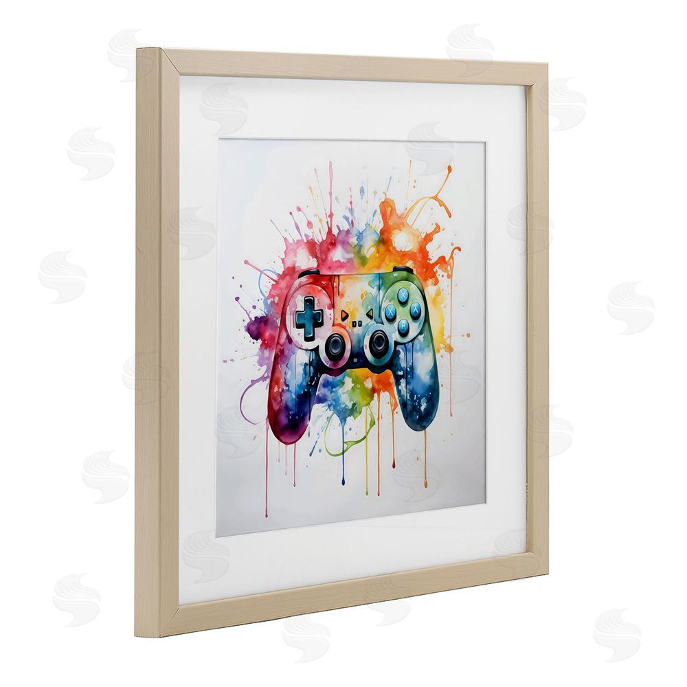 Creative Studio Colors of Gaming Splatter Brown Framed Print Under Glass Wall Art