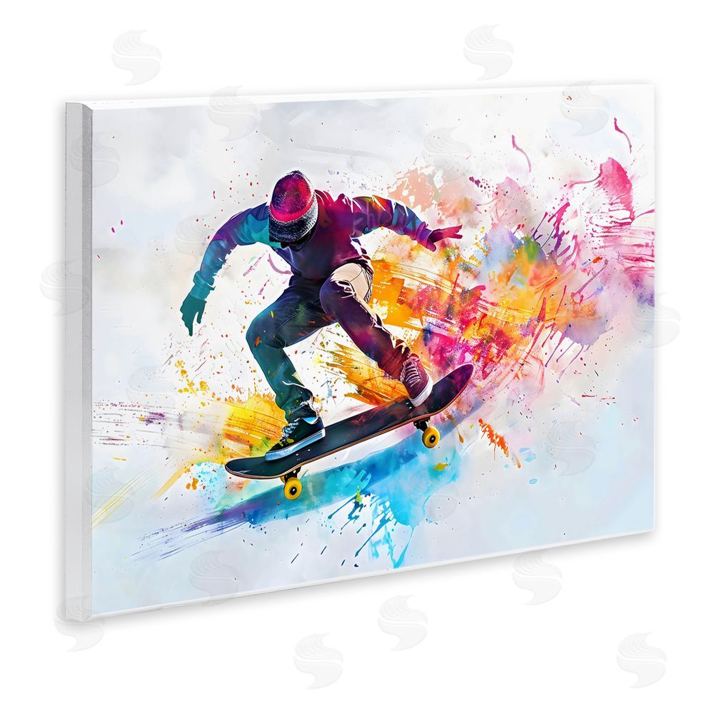 Creative Studio Skateboarder in Motion Wall Plaque Printed Art
