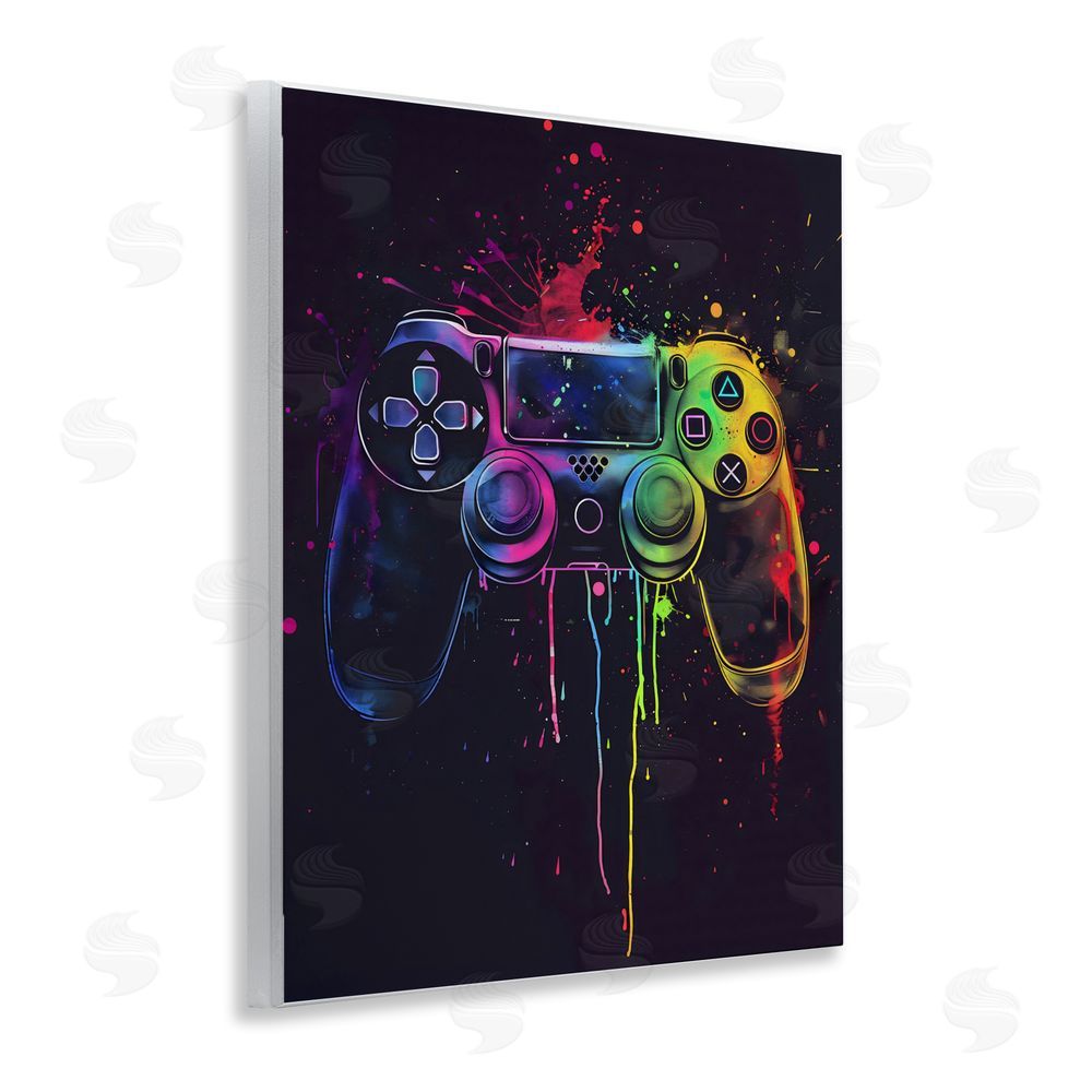 Creative Studio Rainbow Glow Gaming Controller Wall Plaque Home Decor Art Print