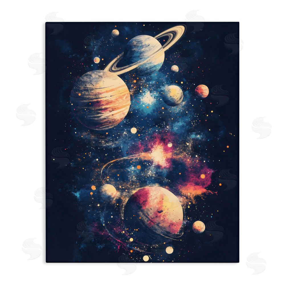 Creative Studio Cosmic Planet Curiosities Stretched Canvas Wall Art