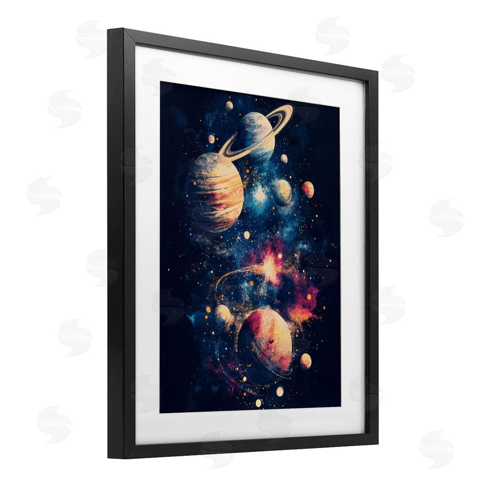 Creative Studio Cosmic Planet Curiosities Black Framed Print Under Glass Wall Art