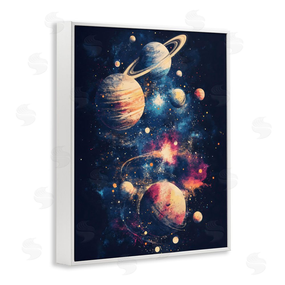 Creative Studio Cosmic Planet Curiosities White Framed Giclee Wall Art Print