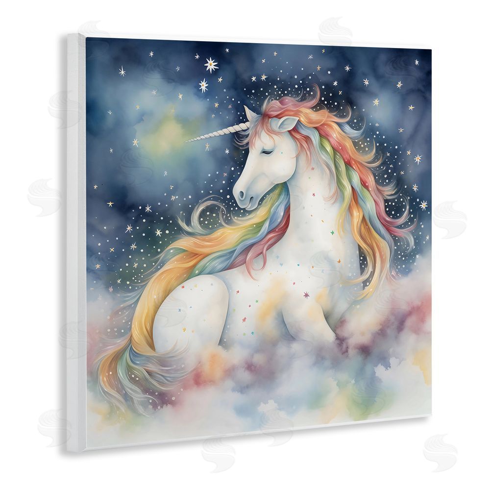 Creative Studio Unicorn Floating on the Clouds Wall Plaque Printed Art
