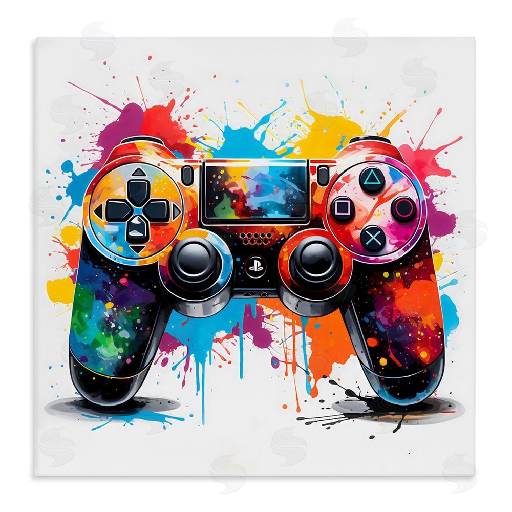 Creative Studio Playful Bright Game Controller Stretched Canvas Wall Art