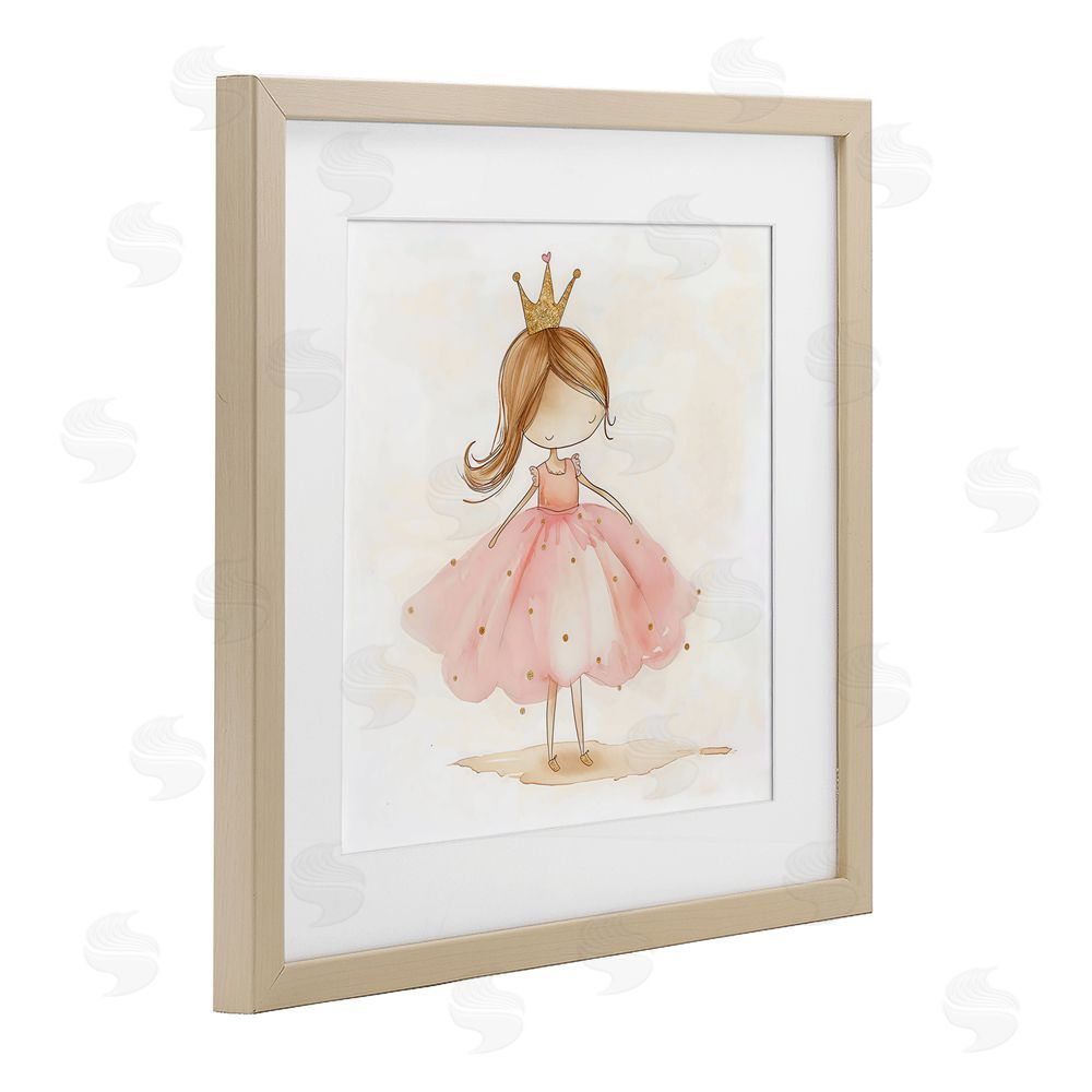 Creative Studio Little Princess with Crown Brown Framed Print Under Glass Wall Art