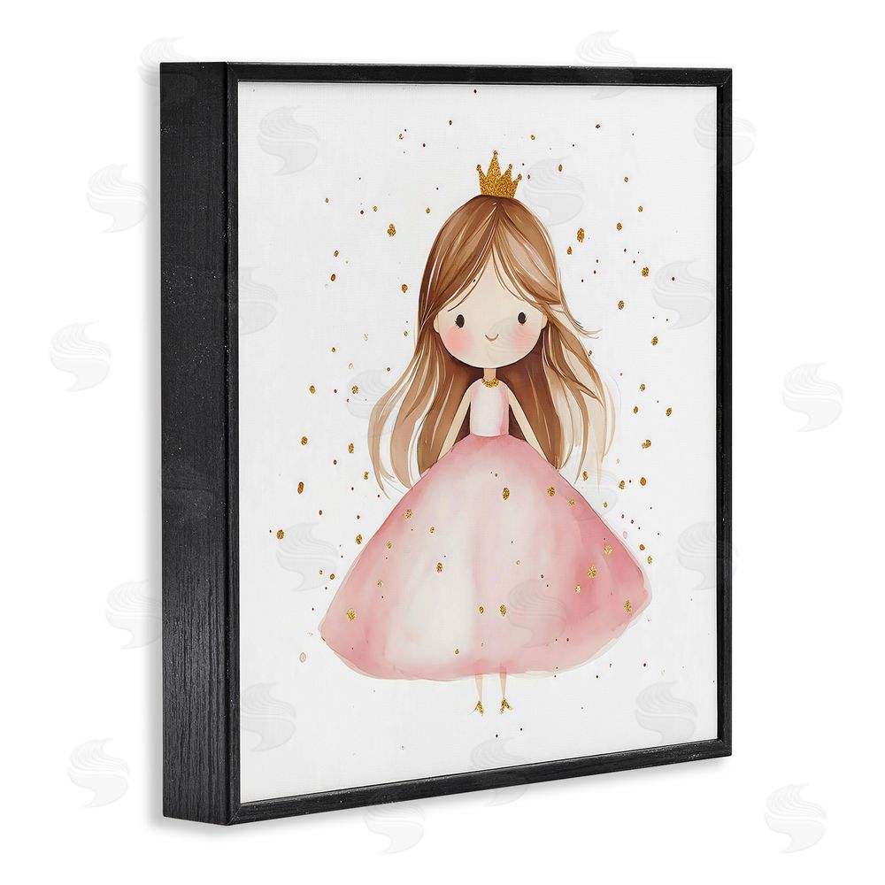 Creative Studio Little Princess with Pink Gown Black Framed Giclee Wall Art