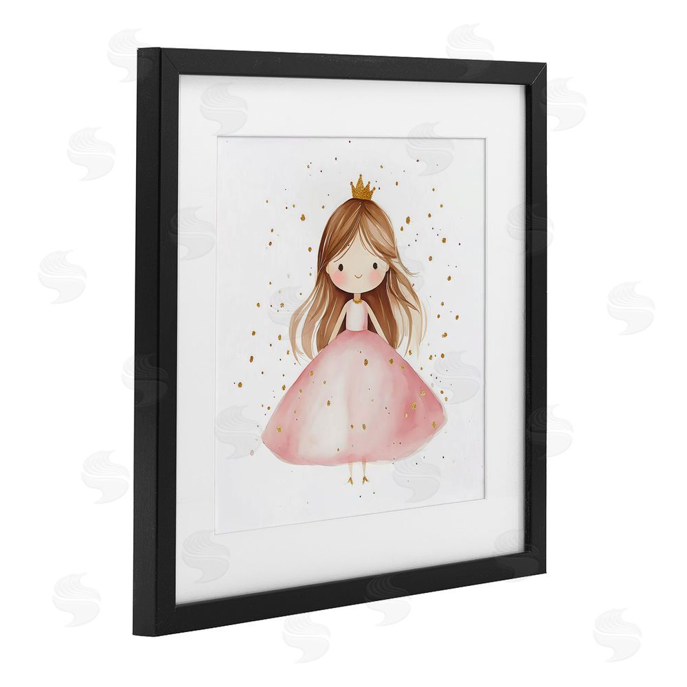 Creative Studio Little Princess with Pink Gown Black Framed Print Under Glass Wall Art