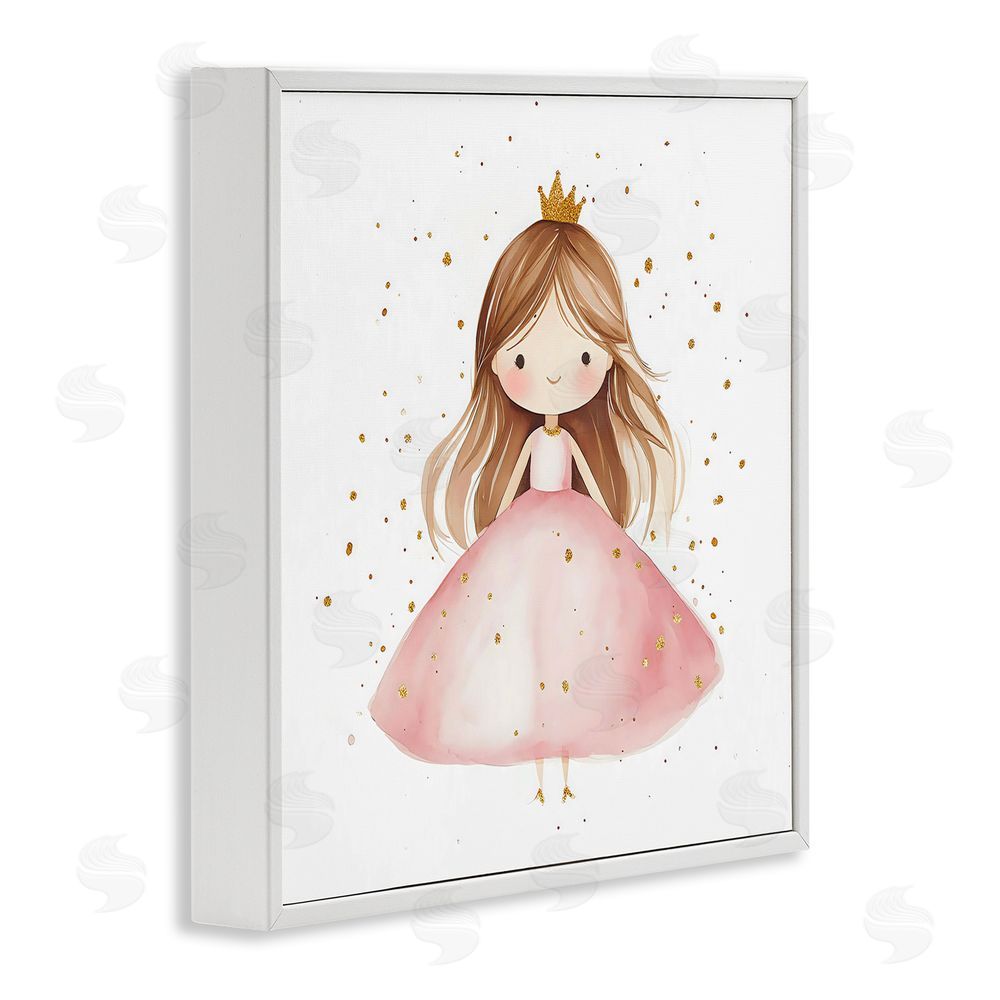 Creative Studio Little Princess with Pink Gown White Framed Giclee Wall Art