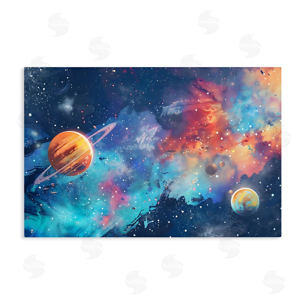 Creative Studio Nebula Dreams Scattered Planets Stretched Canvas Wall Art