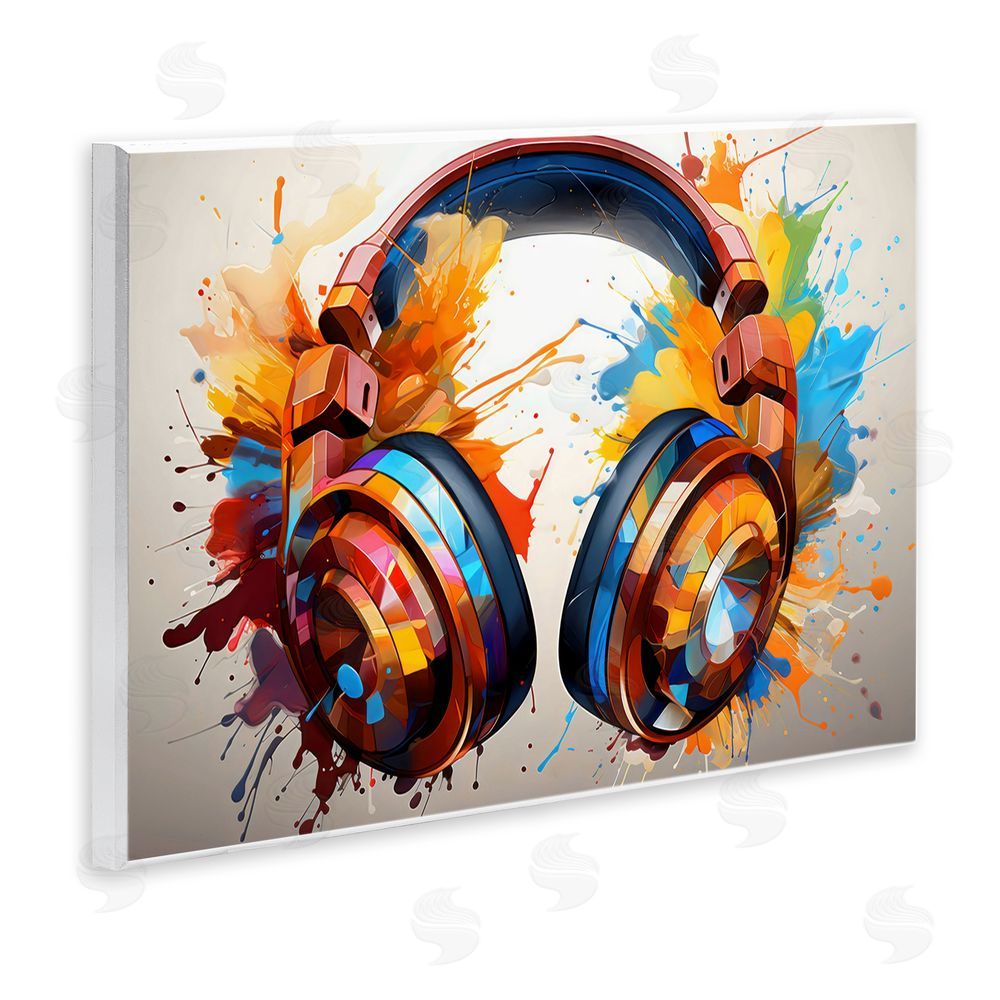 Creative Studio Music In Color Splatter Wall Plaque Home Decor Art Print