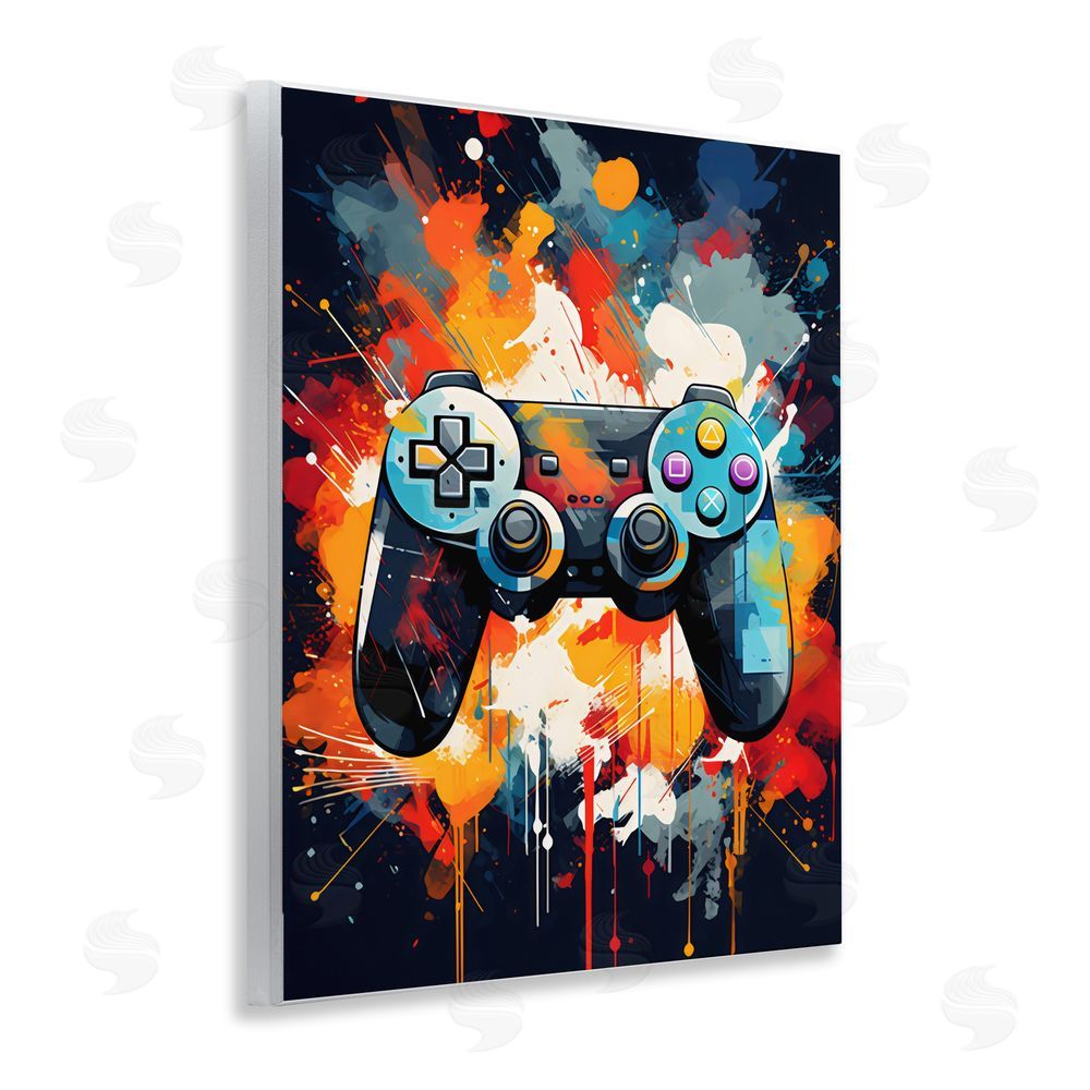 Creative Studio Orange Paint Splash Gamer Wall Plaque Home Decor Art Print