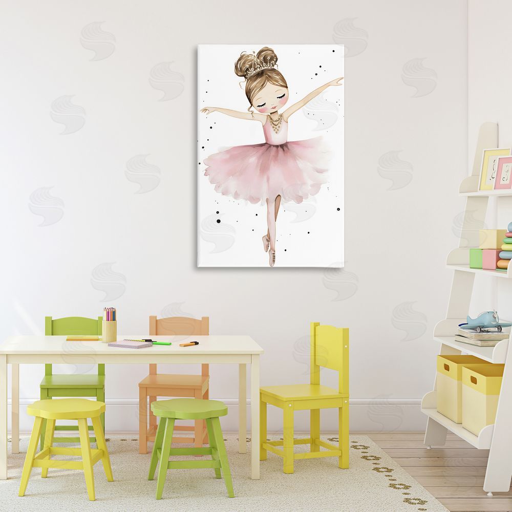 Creative Studio Pointe Princess in Pink Tutu Stretched Canvas Wall Art in Room