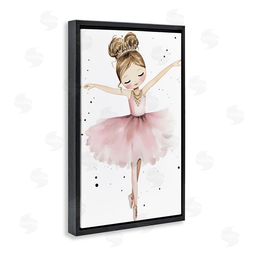 Creative Studio Pointe Princess in Pink Tutu Black Floating Framed Canvas Wall Art