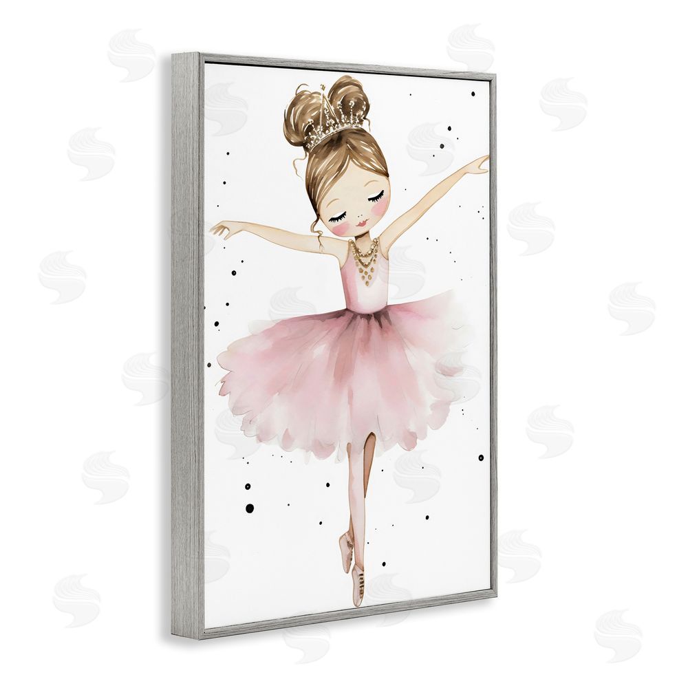 Creative Studio Pointe Princess in Pink Tutu Gray Framed Giclee Wall Art