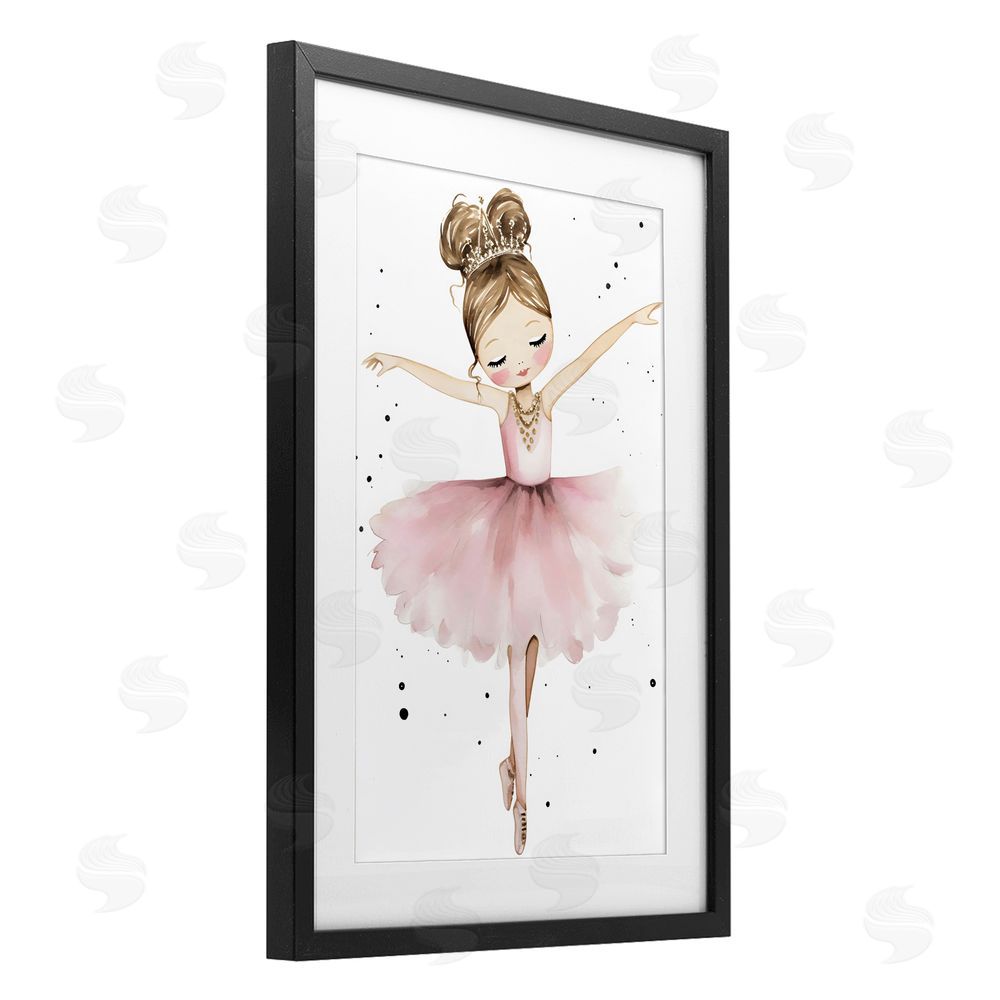 Creative Studio Pointe Princess in Pink Tutu Black Framed Print Under Glass Wall Art