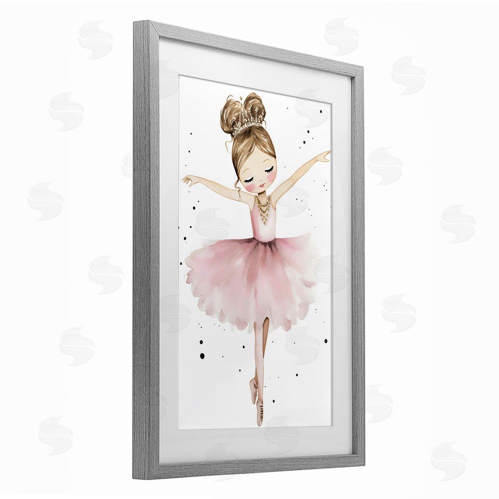 Creative Studio Pointe Princess in Pink Tutu Gray Framed Print Under Glass Wall Art