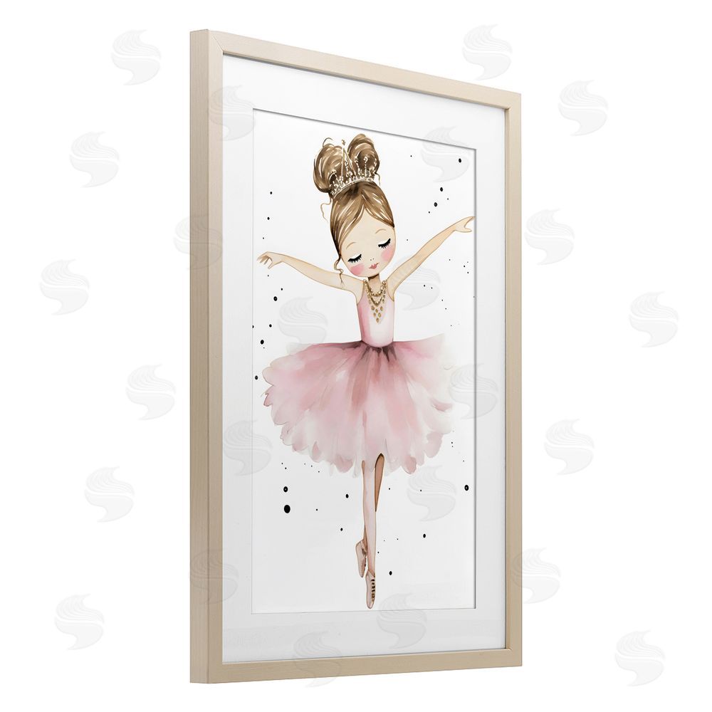 Creative Studio Pointe Princess in Pink Tutu Brown Framed Print Under Glass Wall Art