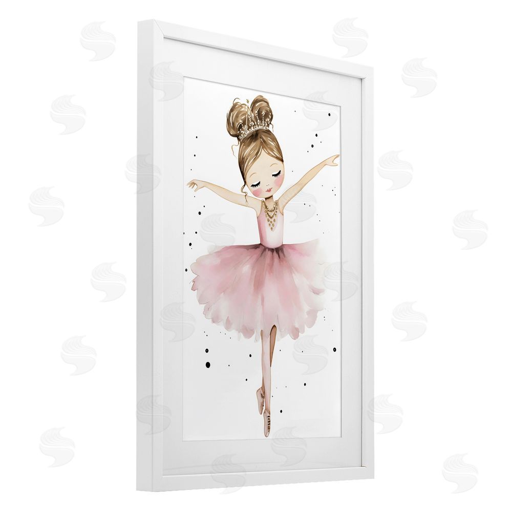 Creative Studio Pointe Princess in Pink Tutu White Framed Print Under Glass Wall Art