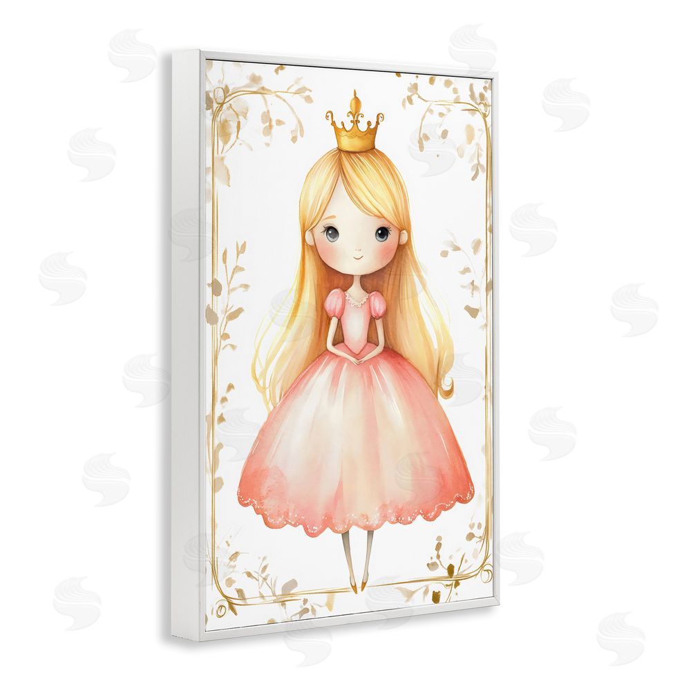 Creative Studio Golden Crown Fairytale Princess White Framed Giclee Wall Art