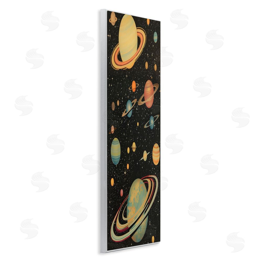 Creative Studio Astronomy Ringed Planet Constellation Wall Plaque Art Print with White Foil Wrap