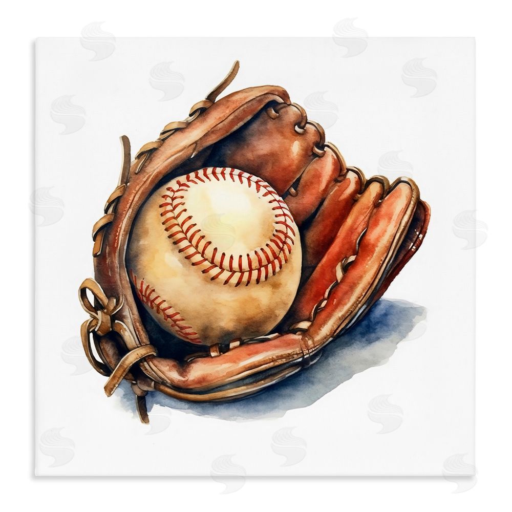 Creative Studio Glove & Ball in Leather Stretched Canvas Wall Art