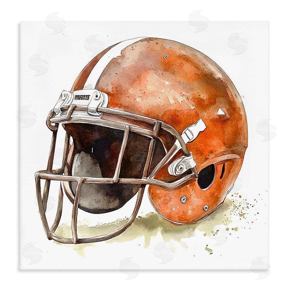 Creative Studio Red Football Helmet Stretched Canvas Wall Art
