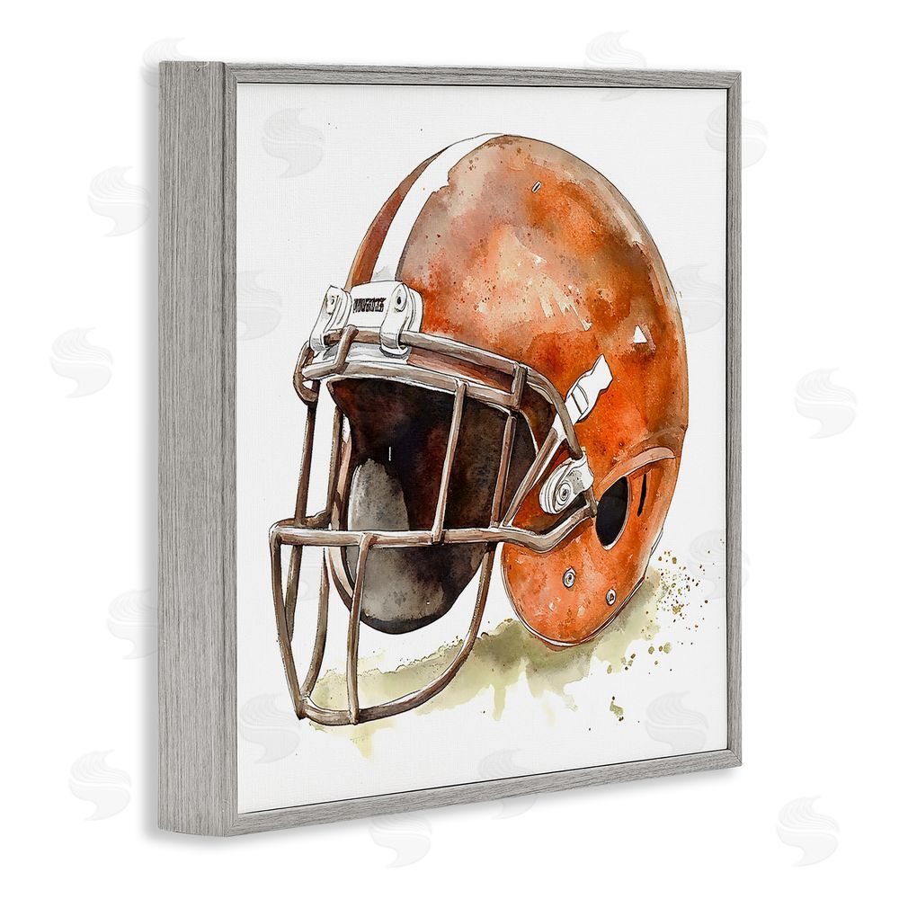 Creative Studio Red Football Helmet Gray Framed Giclee Wall Art