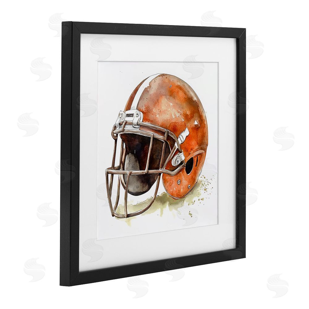 Creative Studio Red Football Helmet Black Framed Print Under Glass Wall Art