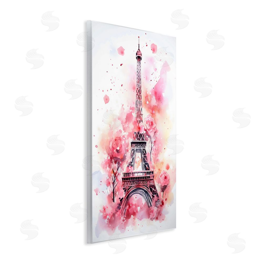 Creative Studio Eiffel Tower In Roses Wooden Wall Plaque Art Print