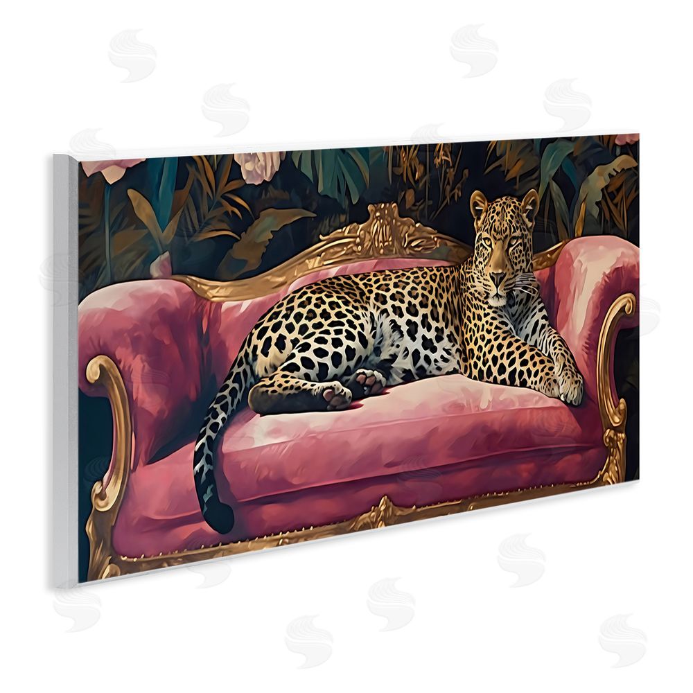 Creative Studio Regal Relaxation Leopard on Pink Wall Plaque Home Decor Art Print