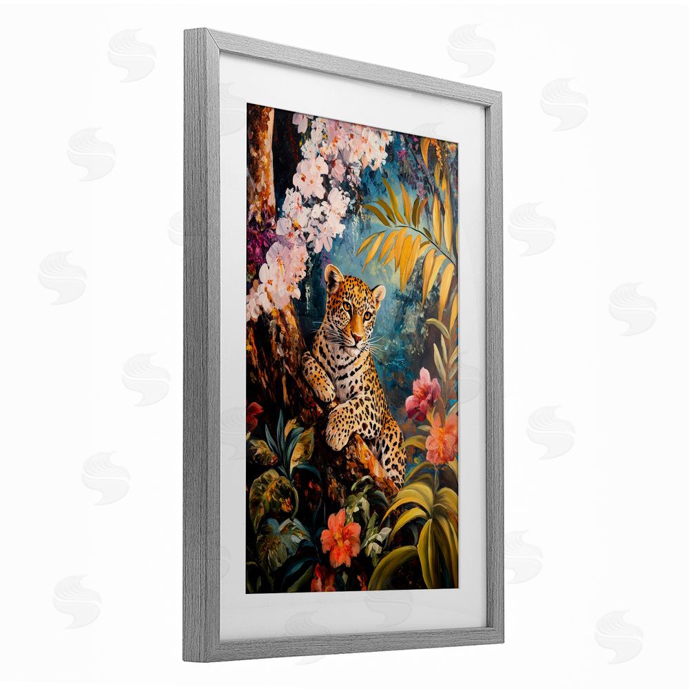 Petal Prints Design On The Wild Side Botanicals Gray Framed Print Under Glass Wall Art