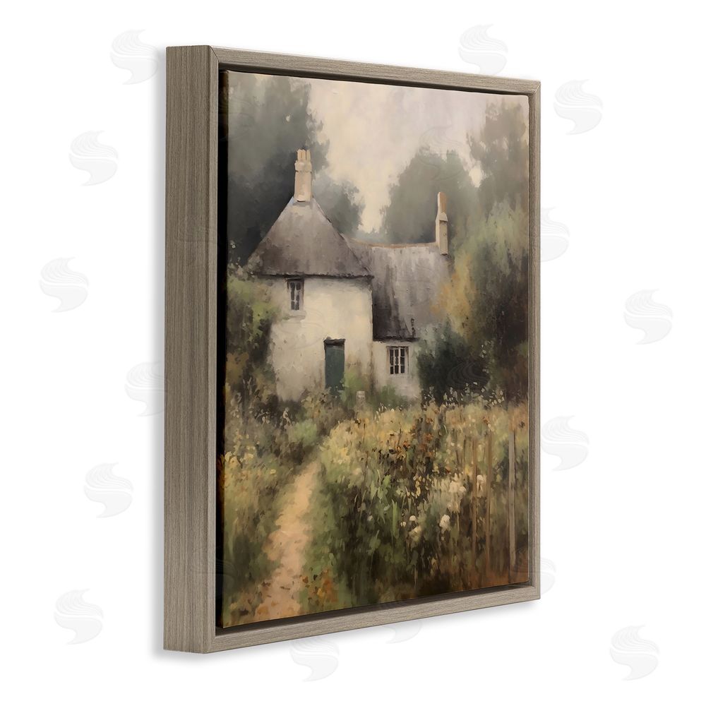 Creative Studio Cottage Comfort in Summer Garden Brown Floating Frame Canvas Wall Art Print