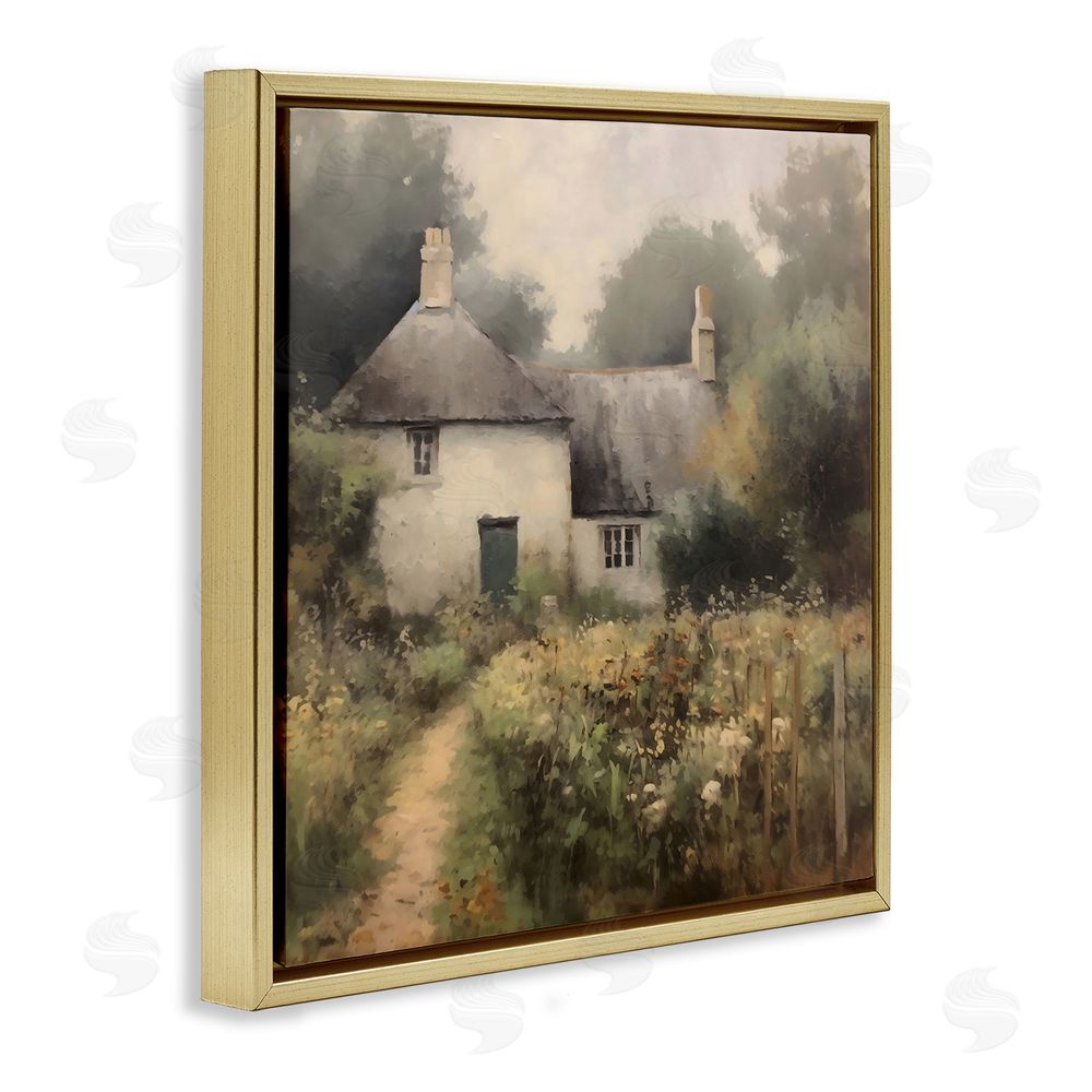 Creative Studio Cottage Comfort in Summer Garden Gold Floating Frame Canvas Wall Art Print