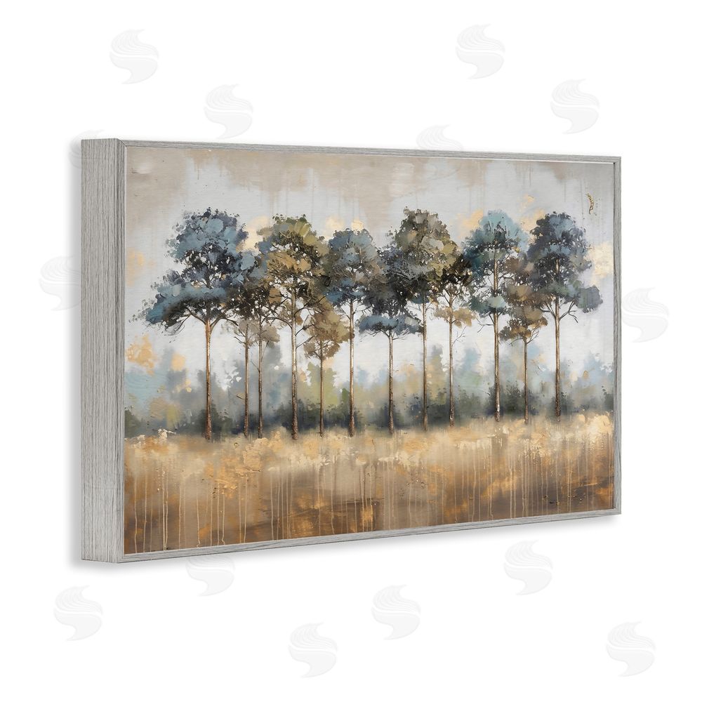 Creative Studio Green & Blue Forest Grove Gray Framed Giclee Wall Art