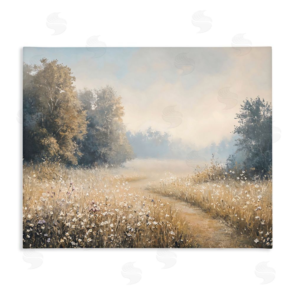 Creative Studio Wandering Wildflower Path at Dawn Stretched Canvas Wall Art Print