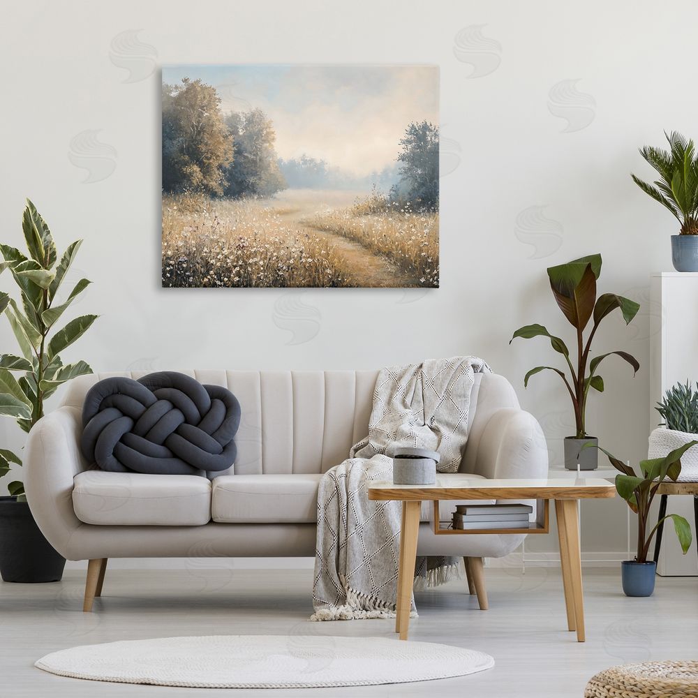 Creative Studio Wandering Wildflower Path at Dawn Stretched Canvas on Wall